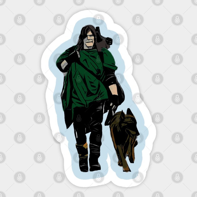 daryl dixen and dog Sticker by RetroScribbles